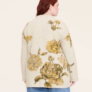 Cream & Butter Yellow floral print cardi